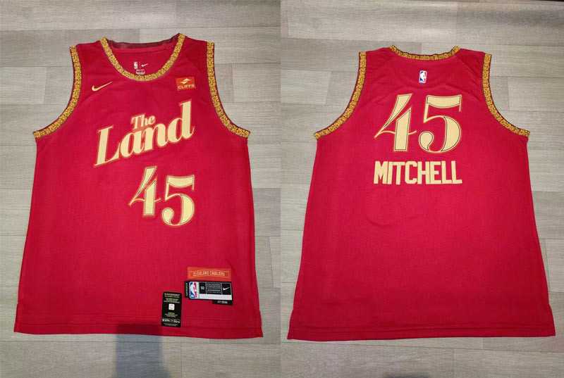 Cavaliers 45 Donovan Mitchell Red Nike 2023-24 City Edition Swingman Jersey->dallas mavericks->NBA Jersey